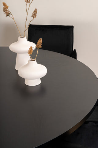Venture Home Köpenhamn - Matbord runt - Svart / Svart+Petra Stol - Distressed Copper / Black Velvet_6