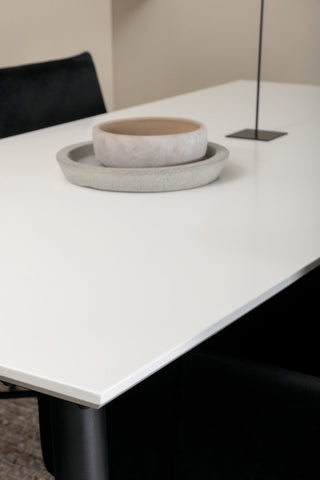 Venture Home Jimmy Matbord - Svart / Vit HPL+Petra Stol - Svart / Svart Sammet_6