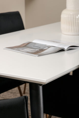 Venture Home Jimmy Matbord - Svart / Vit HPL+Petra Stol - Distressed Copper / Black Velvet_6