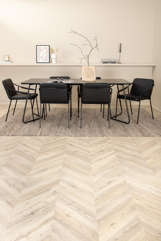 Venture Home Petra Matbord - Svart / Svart Faner+Tvist Stol - Svart / Svart PU_6