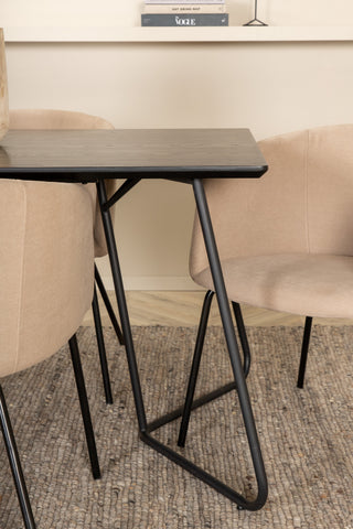 Venture Home Petra Matbord - Svart / Svart Faner+Berit Stol - Svart / Beige Tyg (Polyesterlinne )_6