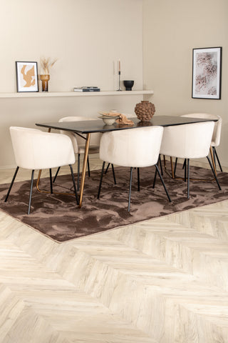 Venture Home Petra Matbord , Distressed Copper Black Faner+Berit Stol , Black Beige Velvet_6