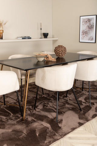 Venture Home Petra Matbord , Distressed Copper Black Faner+Berit Stol , Black Beige Velvet_6