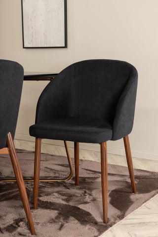 Venture Home Petra Matbord , Distressed Copper Black Faner+Arch Dining Chair , Valnöt Ben , Black Fabric_6