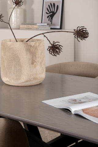 Venture Home Piazza Matbord - Svart / Grå Faner+Berit Stol - Svart / Beige Tyg (Polyesterlinne)_6