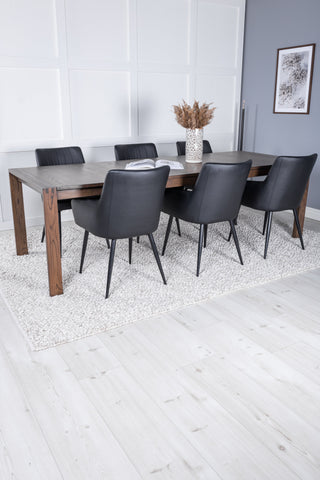 Venture Home Slider Förlängningsbord - Rökt Ek 170+40+40cm +Comfort - Matstol 2-pack - svart/svart _6