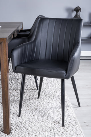 Venture Home Slider Förlängningsbord - Rökt Ek 170+40+40cm +Comfort - Matstol 2-pack - svart/svart _6