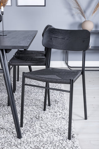Venture Home Elegant förlängningsbord Svart Borstad - 190*95 +Polly Matstol 2-pack - Svart / Svart _6