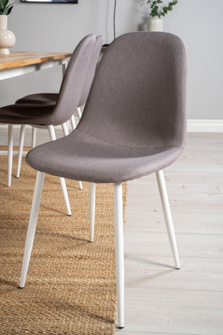 Venture Home Cirebon Matbord 200*90cm - Teak / Vit +Polar Matstol - Vit / Mellangrå _6