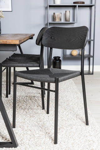Venture Home Jakarta Matbord - Svart / mörk Teak - 200*90*H75 +Polly Matbordsstol 2-pack - Svart / Svart _6