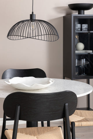 Venture Home Razzia Matbord 106cm -Vit Terazzo / Svart +Polly Steel Matstol 2-pack, K/D, Svart bakljussits _4