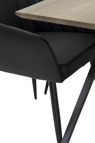 Venture Home Marina Matbord - 180*90*H75 - Grå / Svart +Comfort - Matstol 2-pack - svart/Svart _6