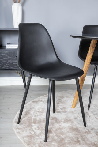 Venture Home Plaza Runt Matbord - Ek-Look / Svart - ø100*H75 +Polar Plast Matbord - Svarta Ben / Svart Plast _4