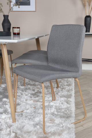Venture Home Polar Matbord - Ek-Look / Vit- 180*90*H75 +Mace Matstol - Ek-Look / Mellangrå _6