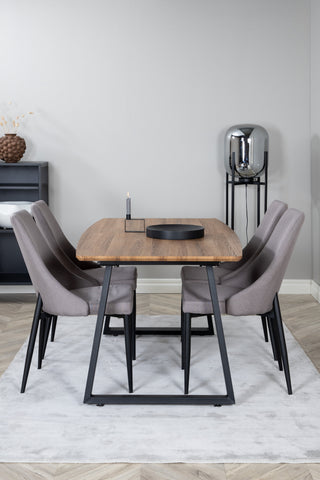 Inca Matbord - 160/200*85*H75 - Ek / Svart +Leone 2.0 Polar Grey - SVART Ben _4