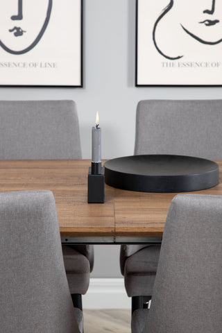 Inca Matbord - 160/200*85*H75 - Ek / Svart +Leone 2.0 Polar Grey - SVART Ben _4