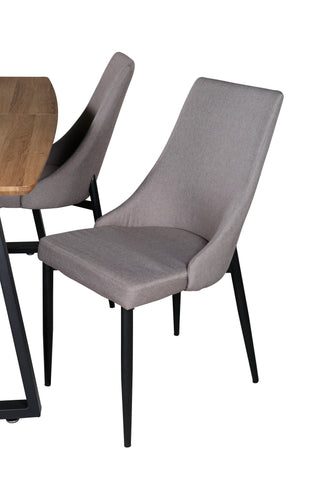 Inca Matbord - 160/200*85*H75 - Ek / Svart +Leone 2.0 Polar Grey - SVART Ben _4