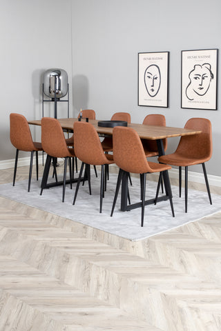 Venture Home Inca Matbord - 160/200*85*H75 - Ek / Svart - Polar Matstol - Brun / Svart 8