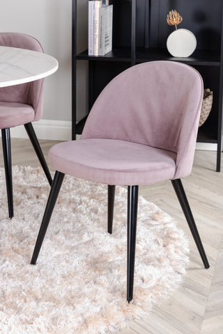Venture Home Estelle runt Matbord - Svart / Vit marmor - ø106*H75+Velvet matstol - Manchester